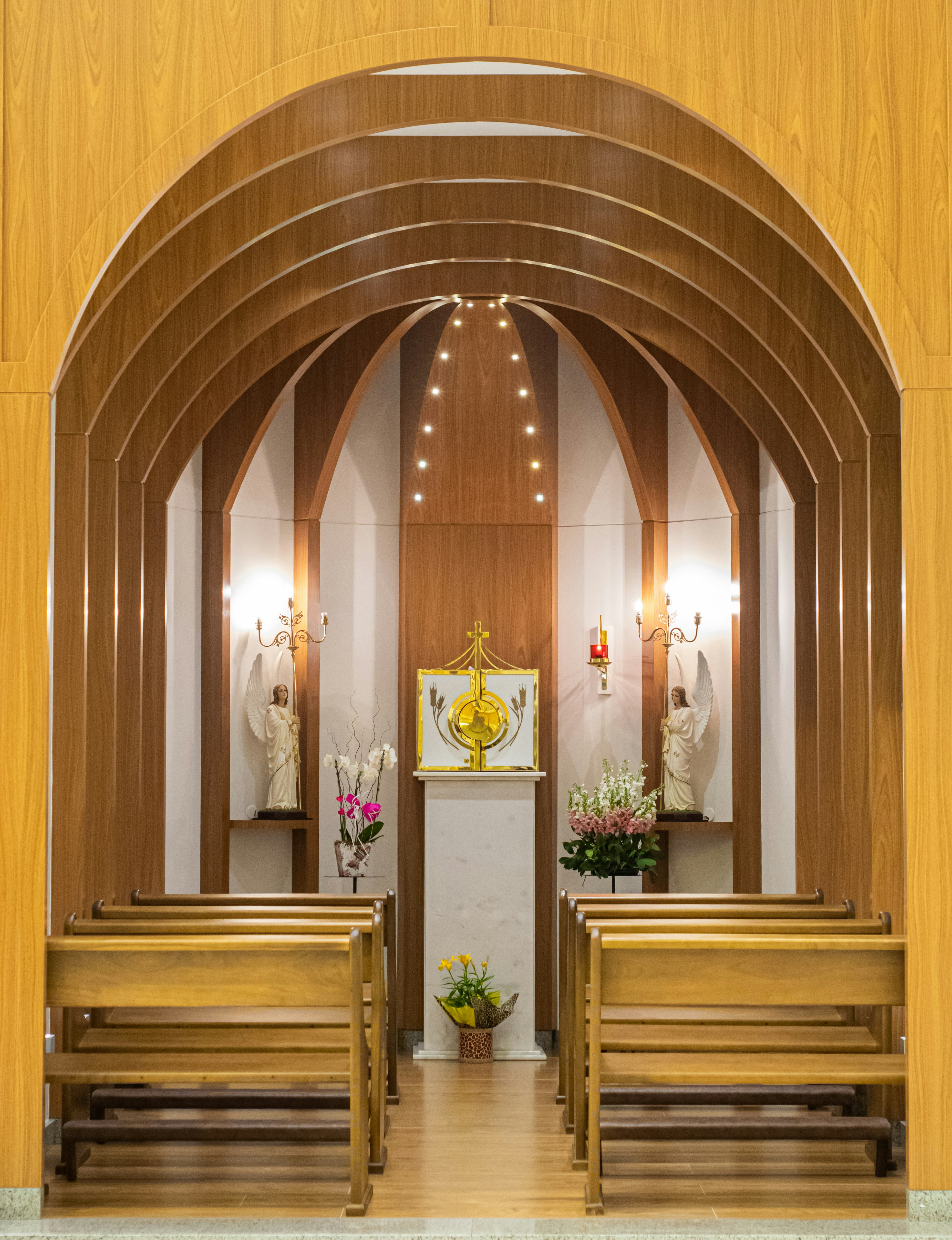 brown cathedral interior photography